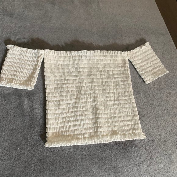 LF Ruched Off the Shoulder Top - Picture 1 of 7